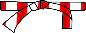 Ceinture blanche / rouge